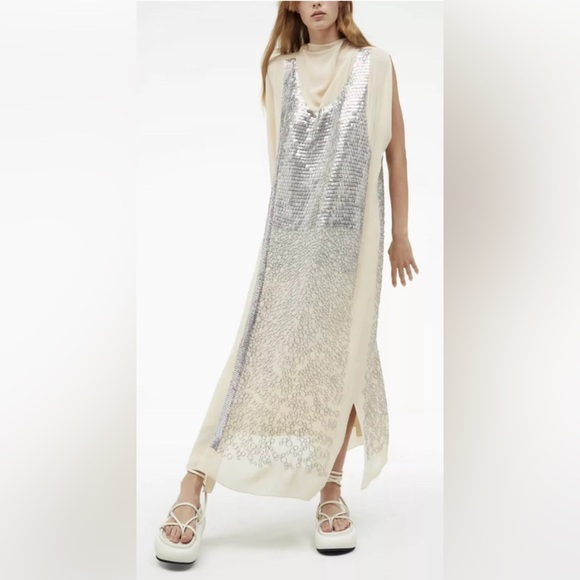 BRAND NEW Zara Limited Edition Contrast Kaftan Style Dress, Size M/L - Picture 4 of 14